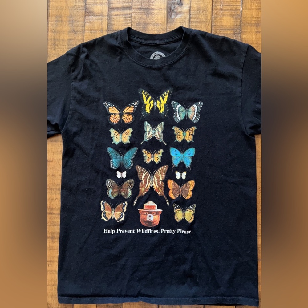 Smokey Bear butterfly t-shirt